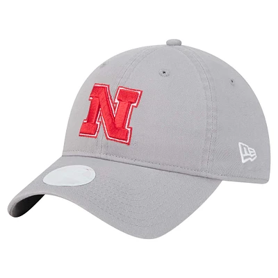 Women's New Era Gray Nebraska Huskers Logo 9TWENTY Adjustable Hat