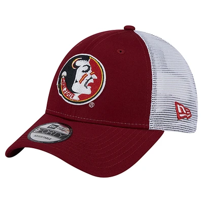 Men's New Era Garnet Florida State Seminoles Trucker 9FORTY Adjustable Hat