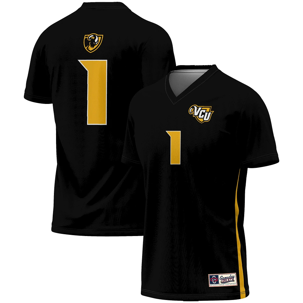 Unisex GameDay Greats #1 Black VCU Rams Women's Soccer Lightweight Fashion Jersey