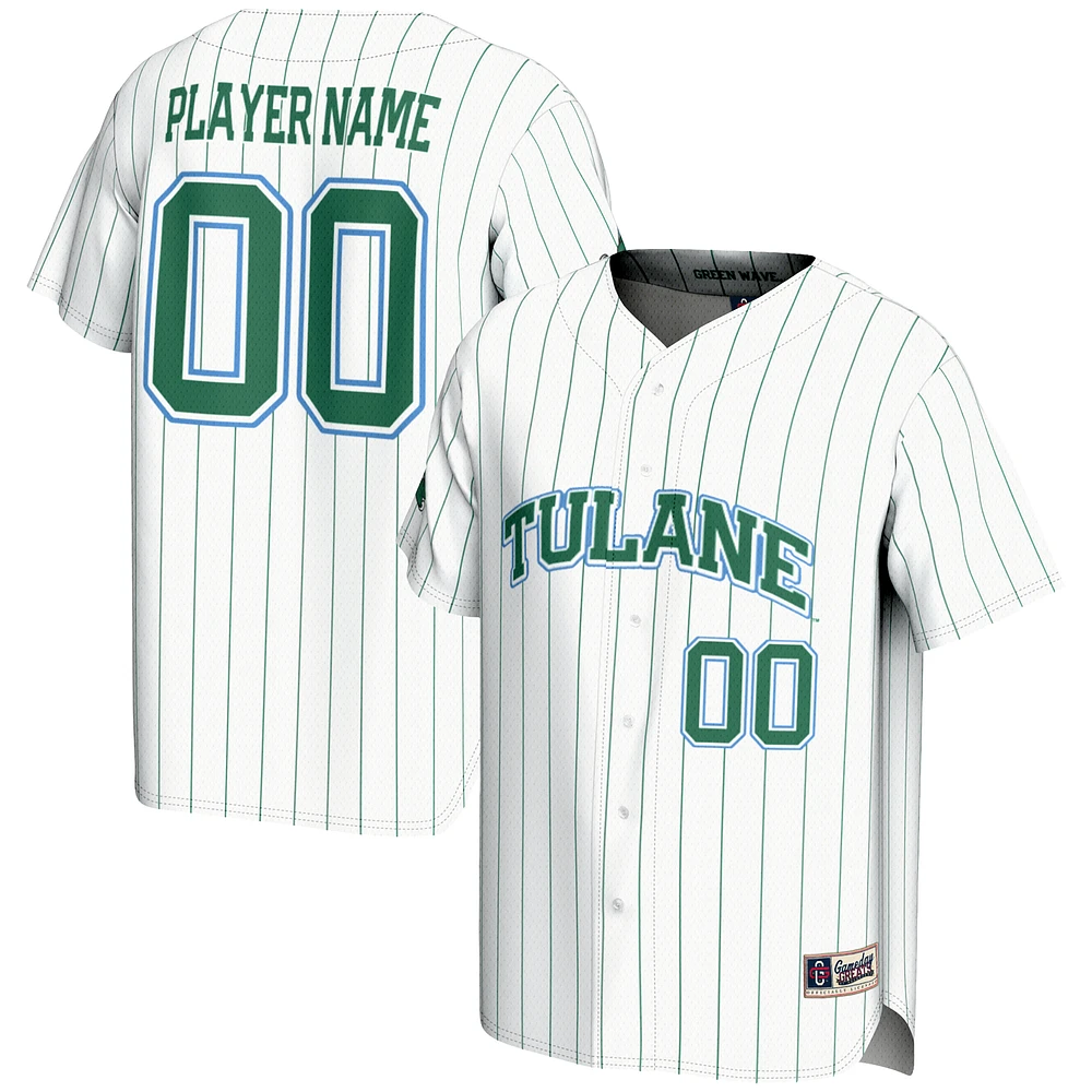 Men's GameDay Greats White Tulane Green Wave NIL Pick-A-Player Lightweight Baseball Jersey
