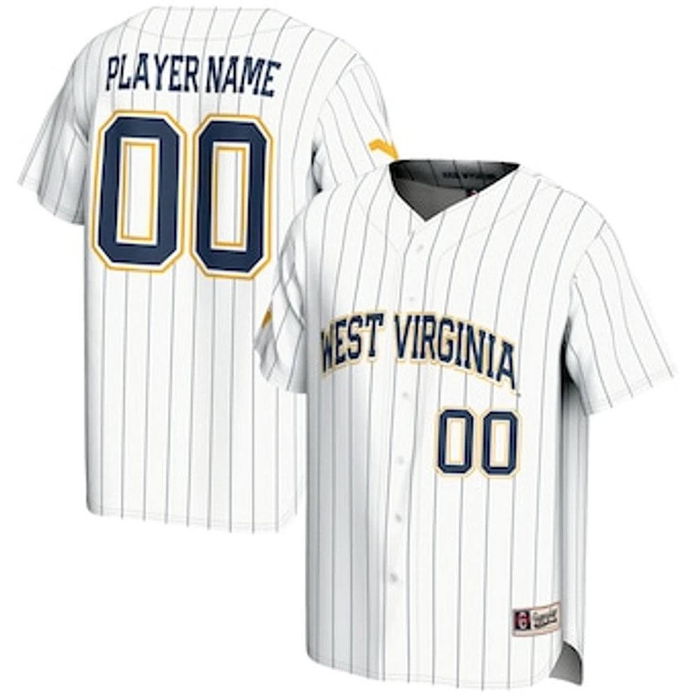 Youth GameDay Greats White West Virginia Mountaineers NIL Pick-A-Player Lightweight Baseball Jersey