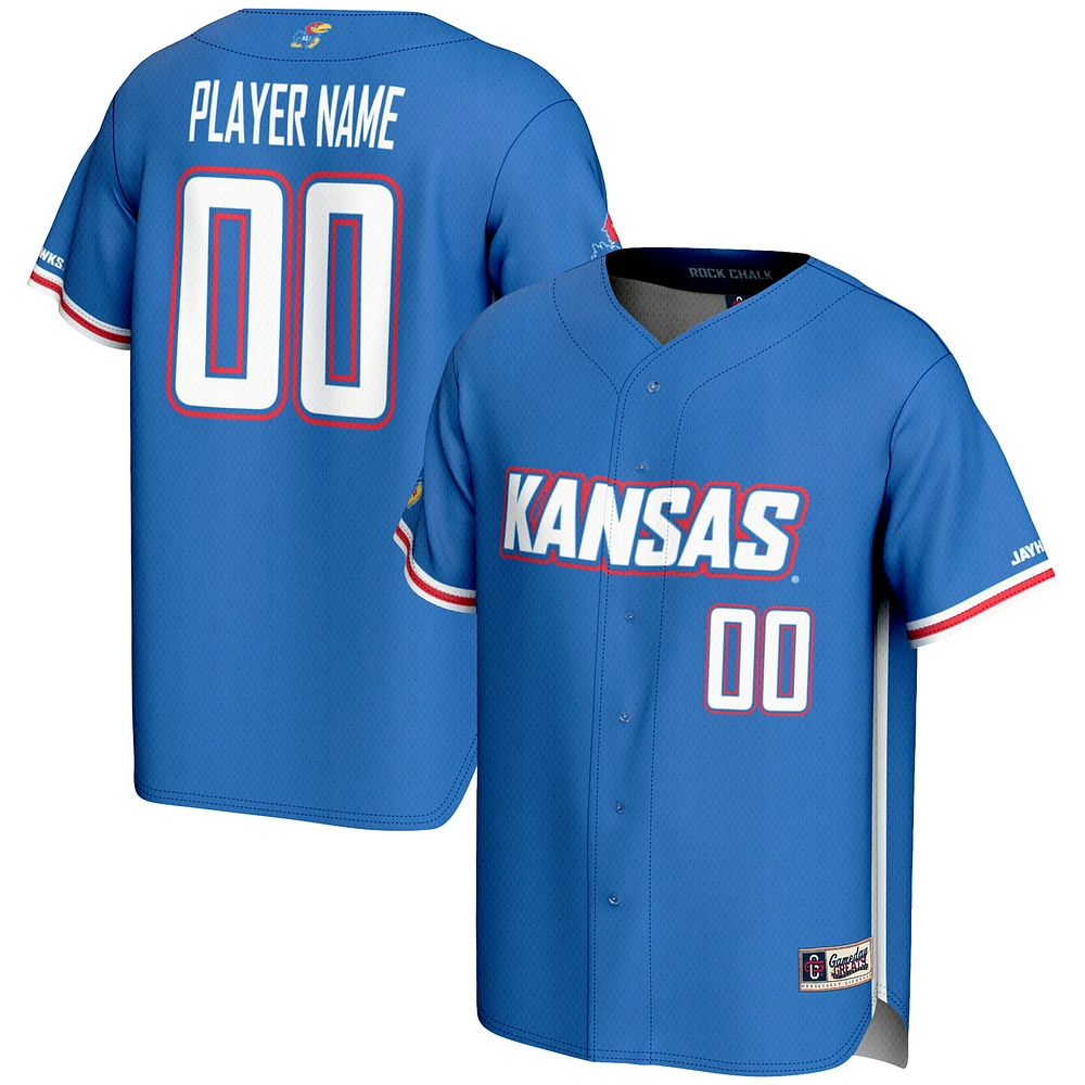 Youth GameDay Greats Royal Kansas Jayhawks NIL Pick-A-Player Lightweight Baseball Jersey