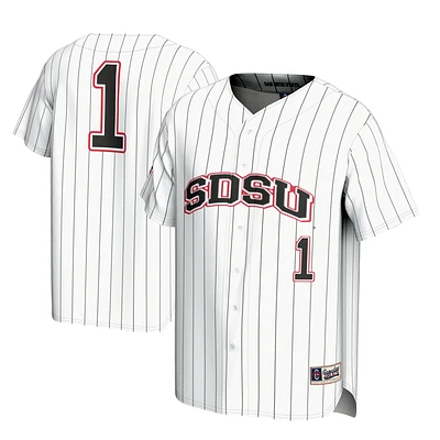 Men's GameDay Greats #1 White San Diego State Aztecs Lightweight Baseball Fashion Jersey