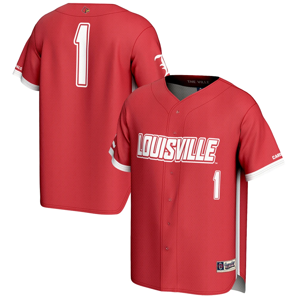 Men's GameDay Greats #1 Louisville Cardinals Lightweight Baseball Fashion Jersey