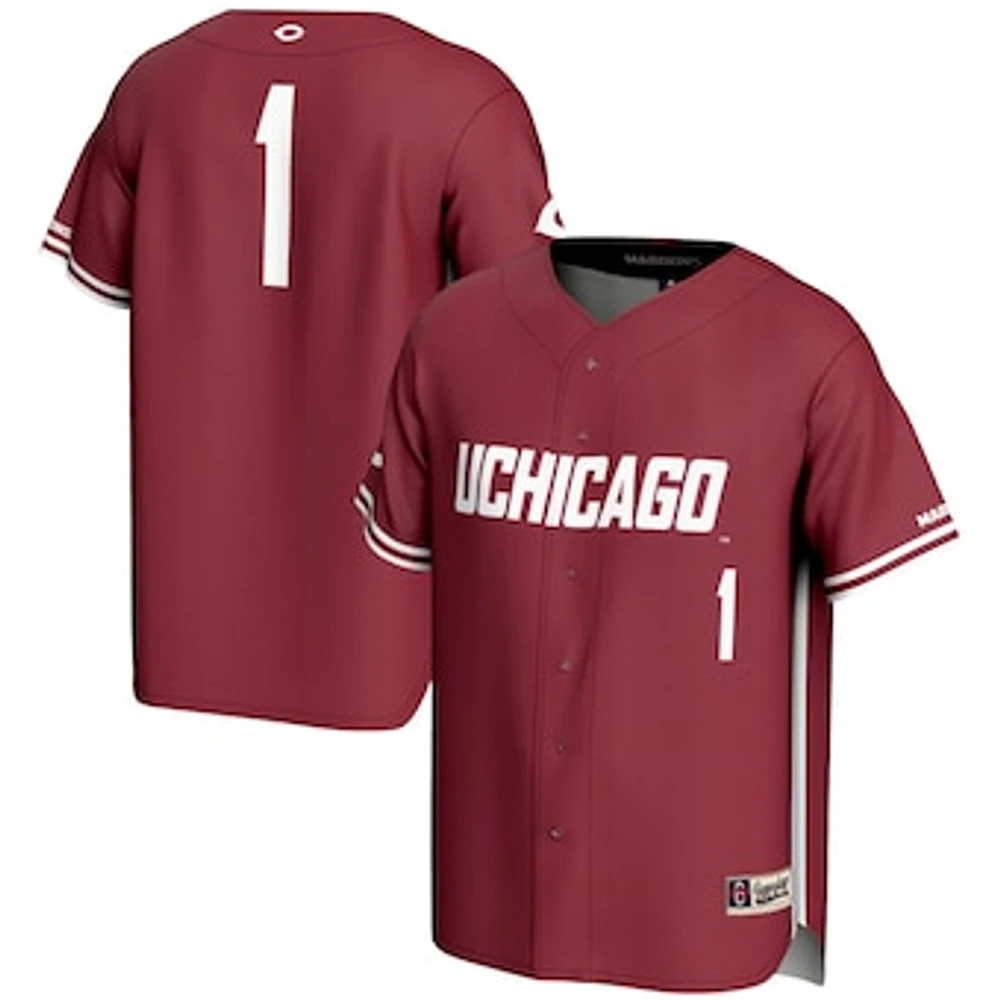 Men's GameDay Greats #1 Maroon UChicago Maroons Lightweight Baseball Fashion Jersey