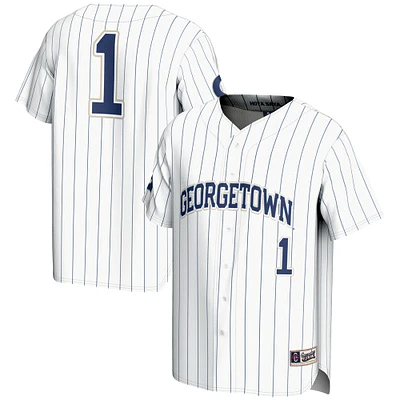 Youth GameDay Greats #1 White Georgetown Hoyas Lightweight Baseball Fashion Jersey