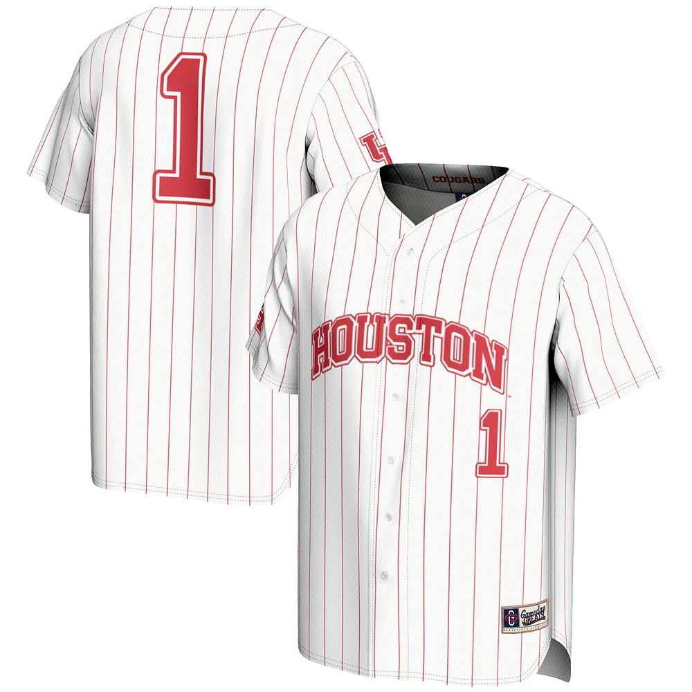 Youth GameDay Greats #1 White Houston Cougars Lightweight Baseball Fashion Jersey
