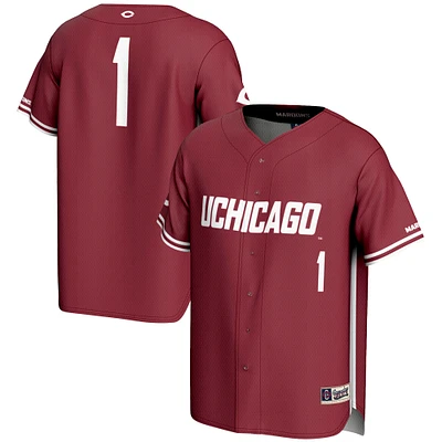 Youth GameDay Greats #1 Maroon UChicago Maroons Lightweight Baseball Fashion Jersey