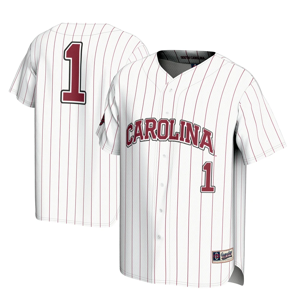 Youth GameDay Greats #1 White South Carolina Gamecocks Lightweight Baseball Fashion Jersey