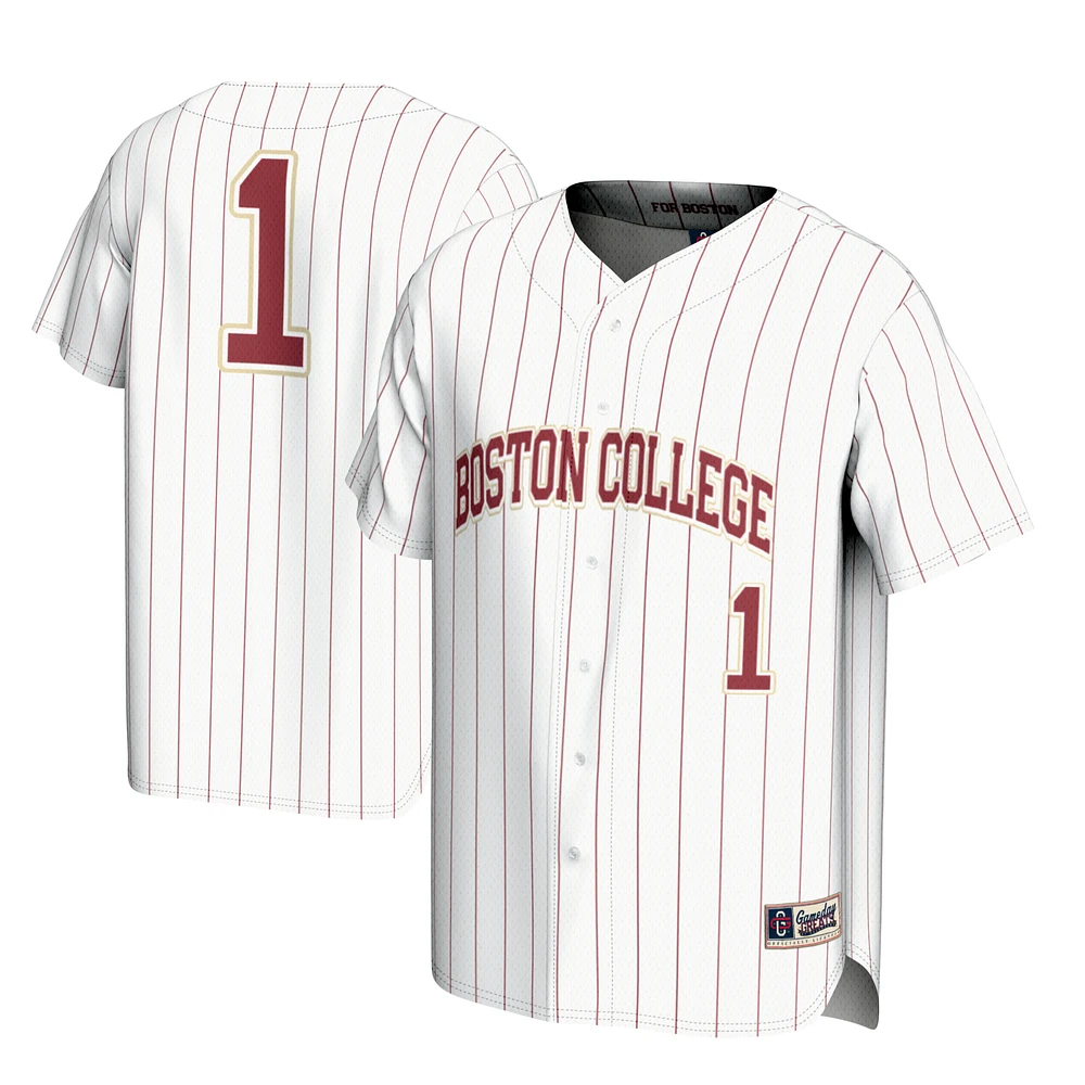 Youth GameDay Greats #1 White Boston College Eagles Lightweight Baseball Fashion Jersey