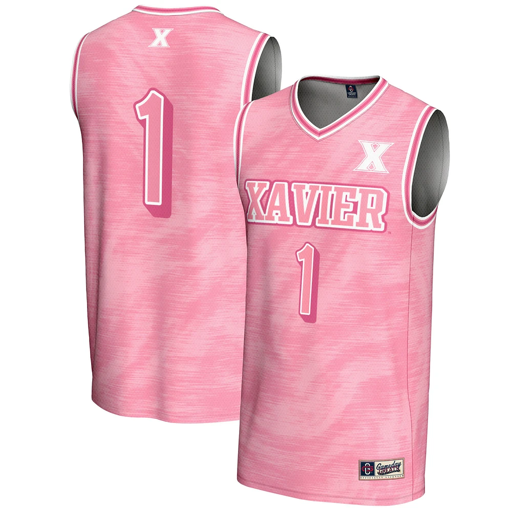 Unisex GameDay Greats #1 Pink Xavier Musketeers Lightweight Basketball Jersey