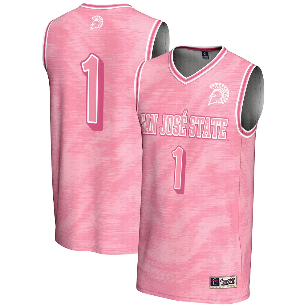 Unisex GameDay Greats #1 Pink San Jose State Spartans Lightweight Basketball Jersey
