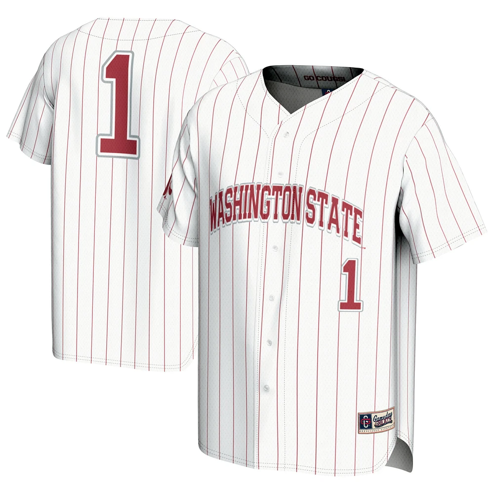 Youth GameDay Greats #1 White Washington State Cougars Lightweight Baseball Fashion Jersey