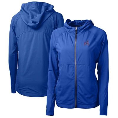 Women's Cutter & Buck Atlanta Braves City Connect Adapt Eco Knit Hybrid Recycled Full-Zip Hooded Jacket