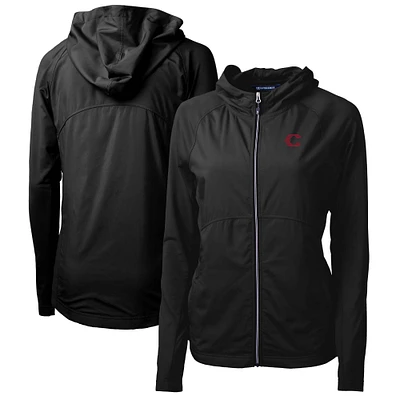 Women's Cutter & Buck Cincinnati Reds City Connect Adapt Eco Knit Hybrid Recycled Full-Zip Hooded Jacket