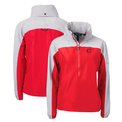 Women's Cutter & Buck / Cincinnati Reds City Connect Charter Eco Recycled Half-Zip Anorak Jacket