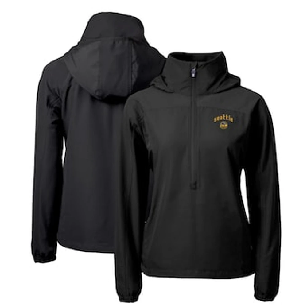 Women's Cutter & Buck Seattle Mariners City Connect Charter Eco Recycled Half-Zip Anorak Jacket