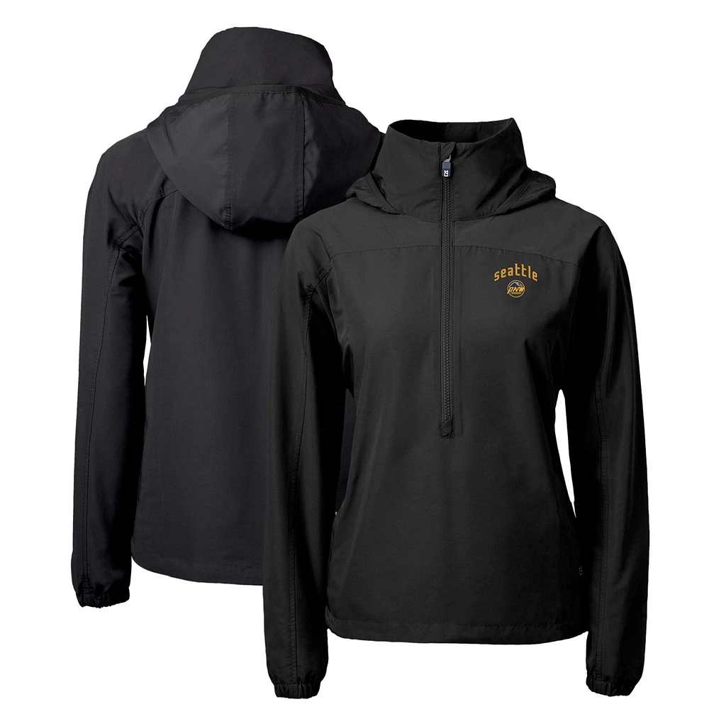 Women's Cutter & Buck Seattle Mariners City Connect Charter Eco Recycled Half-Zip Anorak Jacket
