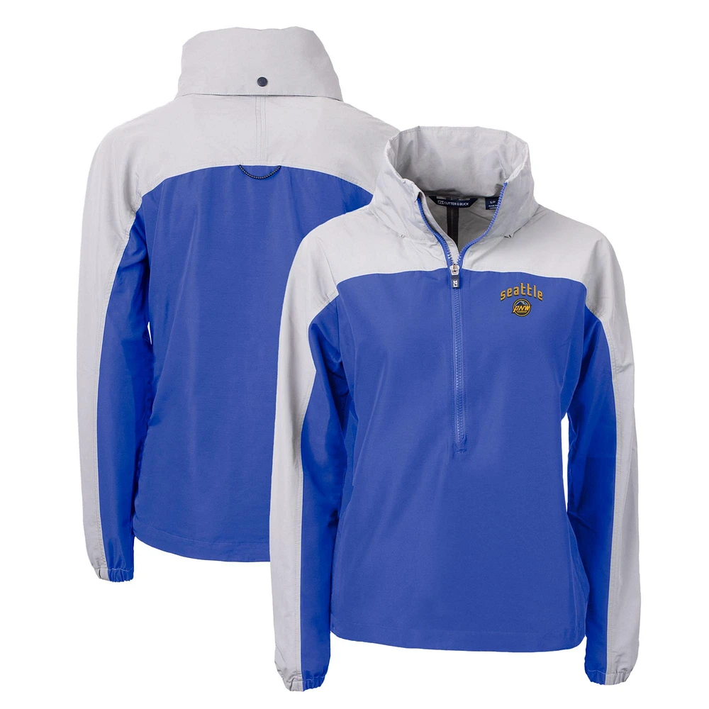 Women's Cutter & Buck Seattle Mariners City Connect Charter Eco Recycled Half-Zip Anorak Jacket