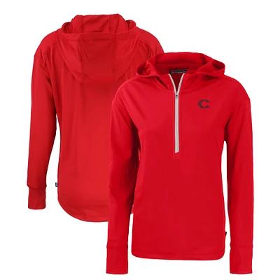 Women's Cutter & Buck Cincinnati Reds City Connect Daybreak Eco Recycled Half-Zip Hoodie