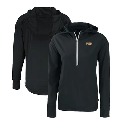 Women's Cutter & Buck Pittsburgh Pirates City Connect Daybreak Eco Recycled Half-Zip Hoodie