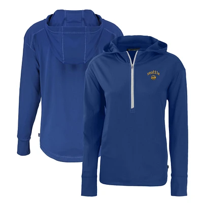 Women's Cutter & Buck Seattle Mariners City Connect Daybreak Eco Recycled Half-Zip Hoodie