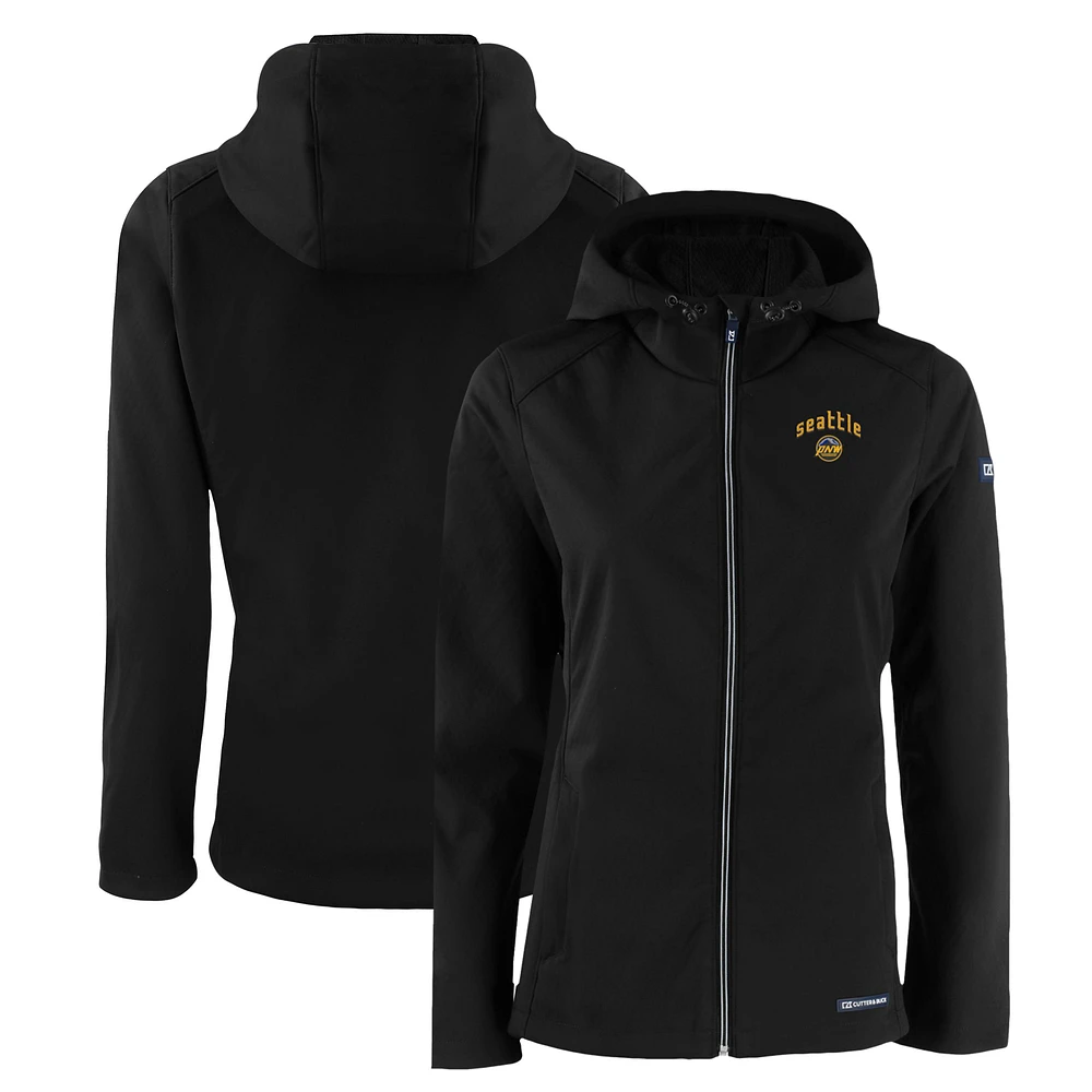 Women's Cutter & Buck Seattle Mariners City Connect Evoke Eco Softshell Recycled Full-Zip Hooded Jacket