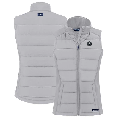 Women's Cutter & Buck Gray Baltimore Orioles City Connect Evoke Hybrid Eco Softshell Recycled Full-Zip Vest