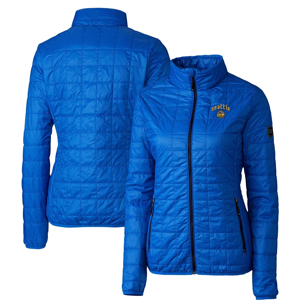 Women's Cutter & Buck Royal Seattle Mariners City Connect Rainier PrimaLoft Eco Insulated Full-Zip Puffer Jacket