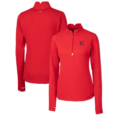 Women's Cutter & Buck Cincinnati Reds City Connect Traverse Stretch Quarter-Zip Pullover Top
