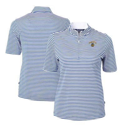 Women's Cutter & Buck Blue Seattle Mariners City Connect Virtue Eco Pique Stripe Recycled Polo