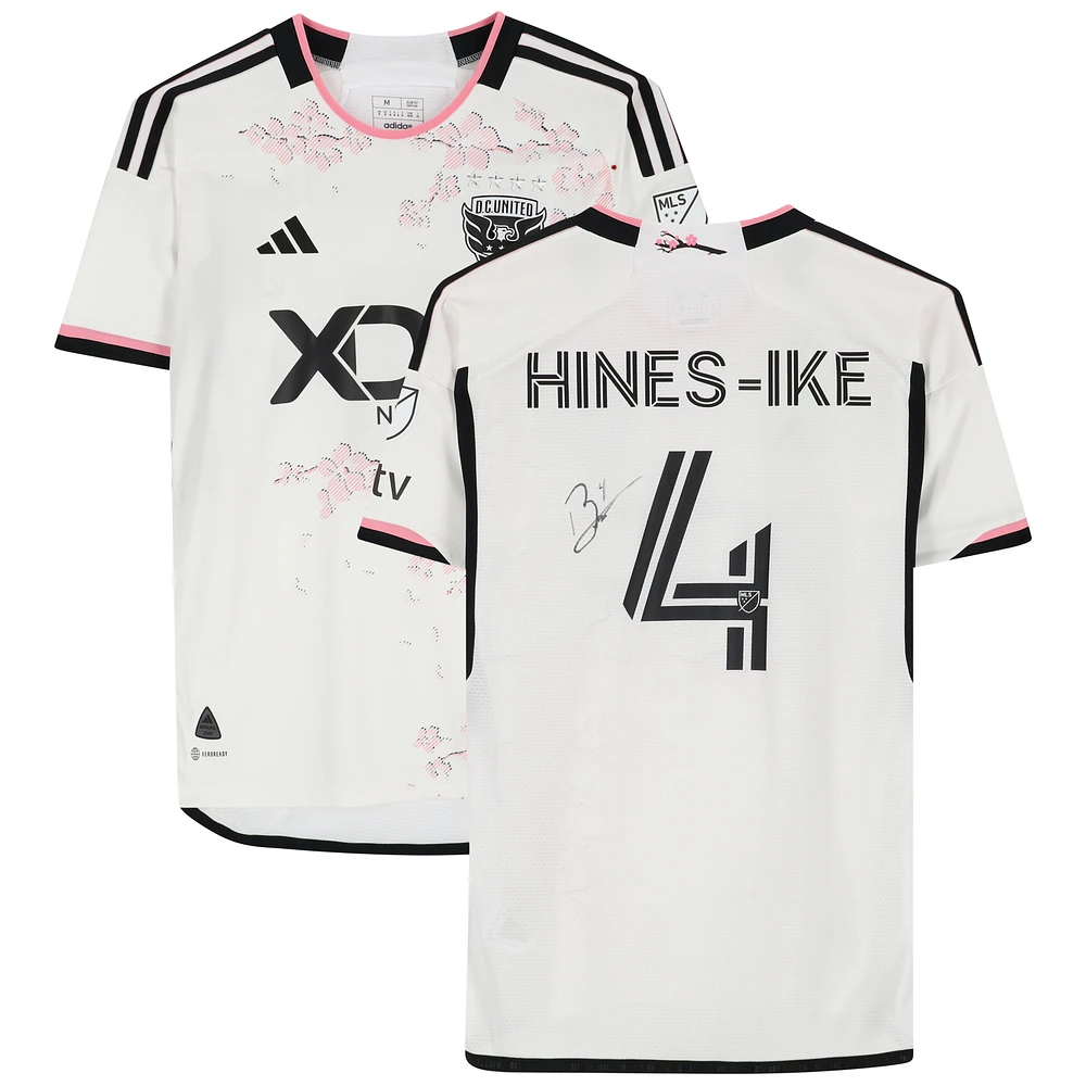 Brendan Hines-Ike D.C. United Autographed Match-Used #4 White Jersey from the 2023 MLS Season