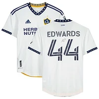 Raheem Edwards LA Galaxy Autographed Match-Used #44 White Jersey from the 2023 MLS Season