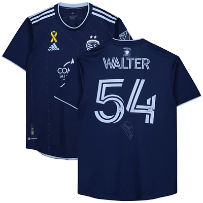Rémi Walter Sporting Kansas City Autographed Match-Used #54 Navy Jersey from the 2023 MLS Season