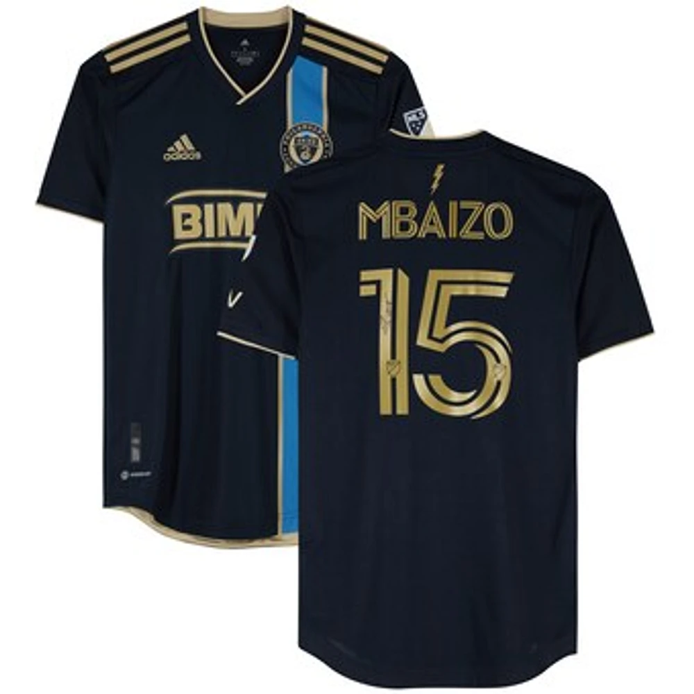 Olivier Mbaizo Philadelphia Union Autographed Match-Used #15 Navy Jersey from the 2023 MLS Season