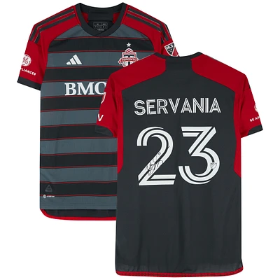 Brandon Servania Toronto FC Autographed Match-Used #23 Black Jersey from the 2023 MLS Season