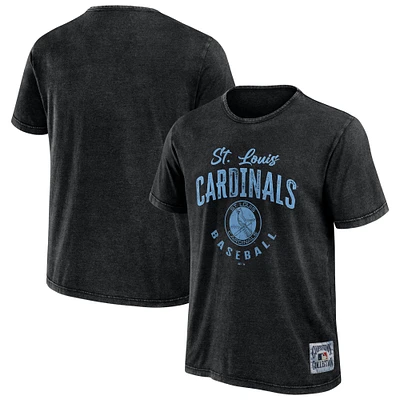 Men's Darius Rucker Collection by Fanatics Heather Black St. Louis Cardinals Cooperstown Collection Washed T-Shirt
