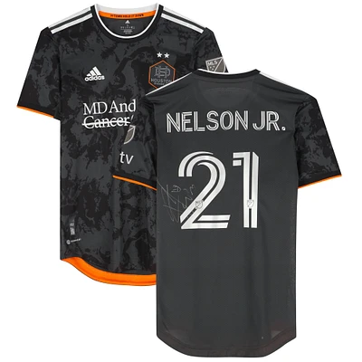 Nelson Quiñónes Houston Dynamo FC Autographed Match-Used #21 Black Jersey from the 2023 MLS Season