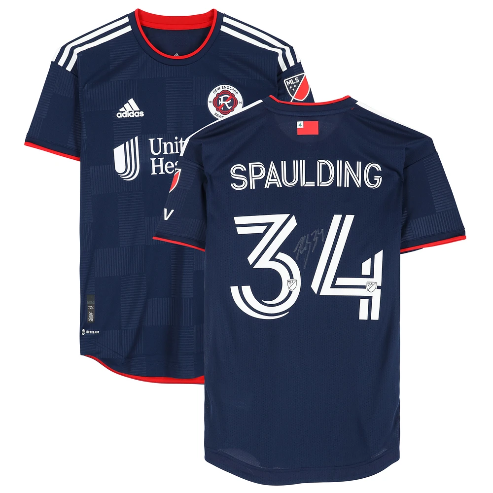 Ryan Spaulding New England Revolution Autographed Match-Used #34 Navy Jersey from the 2023 MLS Season