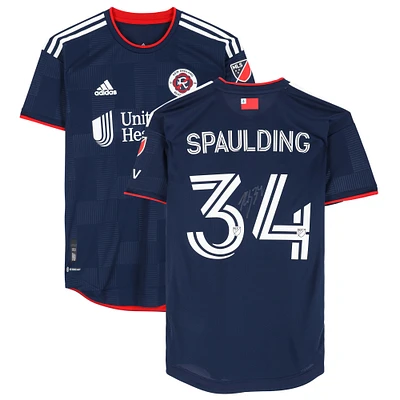 Ryan Spaulding New England Revolution Autographed Match-Used #34 Navy Jersey from the 2023 MLS Season