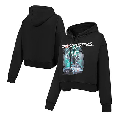 Women's Freeze Max Black Ghostbusters Cropped Pullover Hoodie