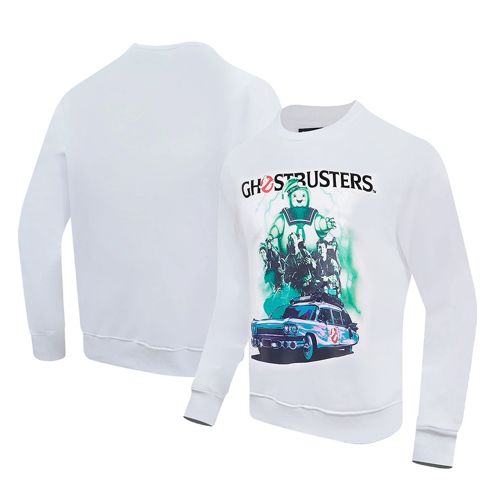 Men's Freeze Max White Ghostbusters Monsters Fleece Pullover Sweatshirt