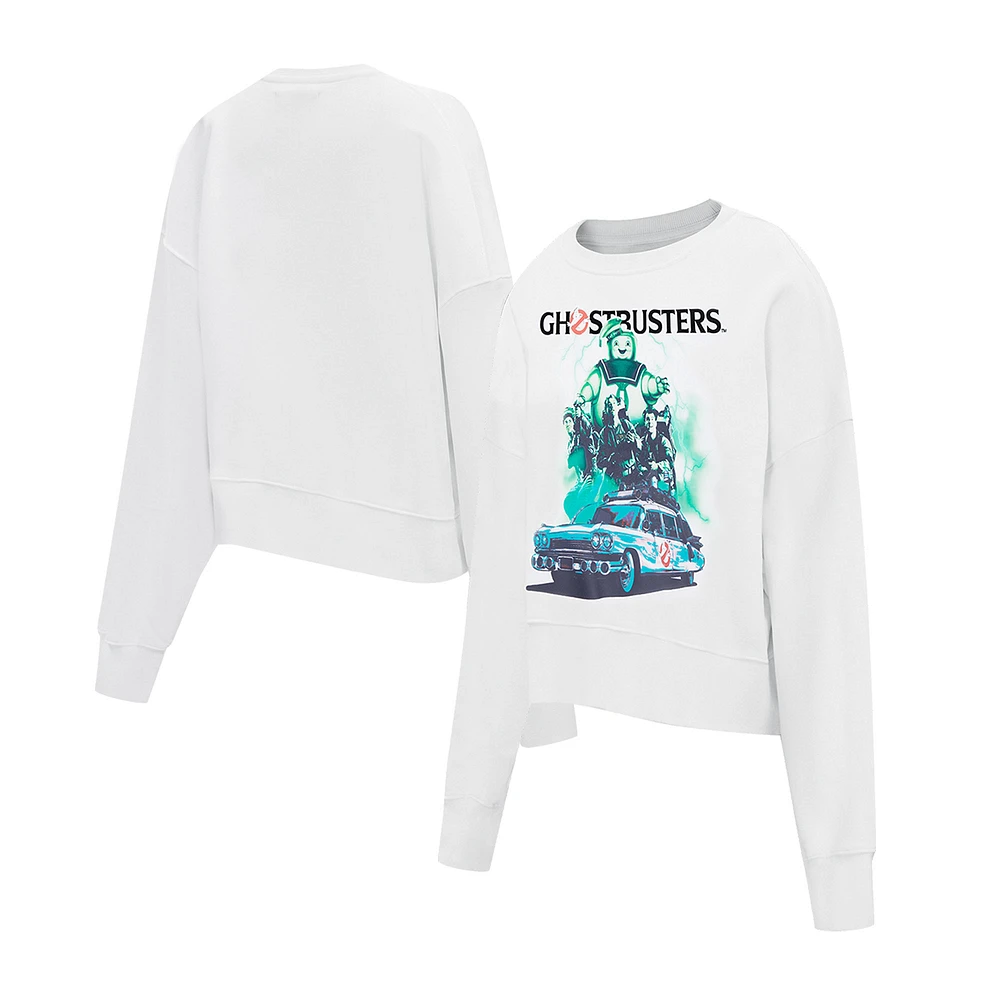 Women's Freeze Max White Ghostbusters Oversized Pullover Sweatshirt