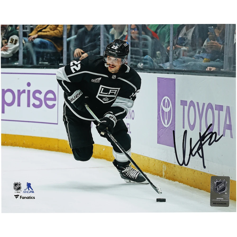 Kevin Fiala Los Angeles Kings Autographed 8" x 10" Black Jersey with Puck Photograph