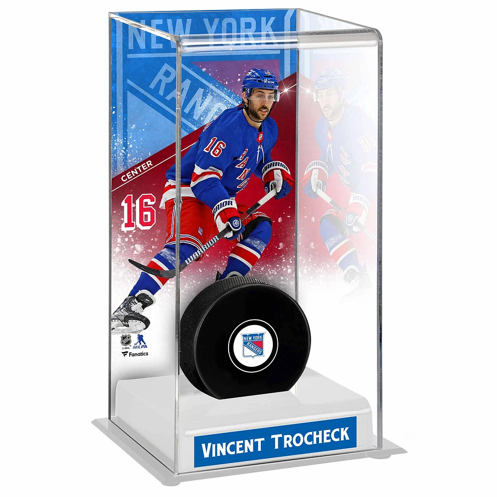 Vincent Trocheck New York Rangers Deluxe Tall Hockey Puck Display Case