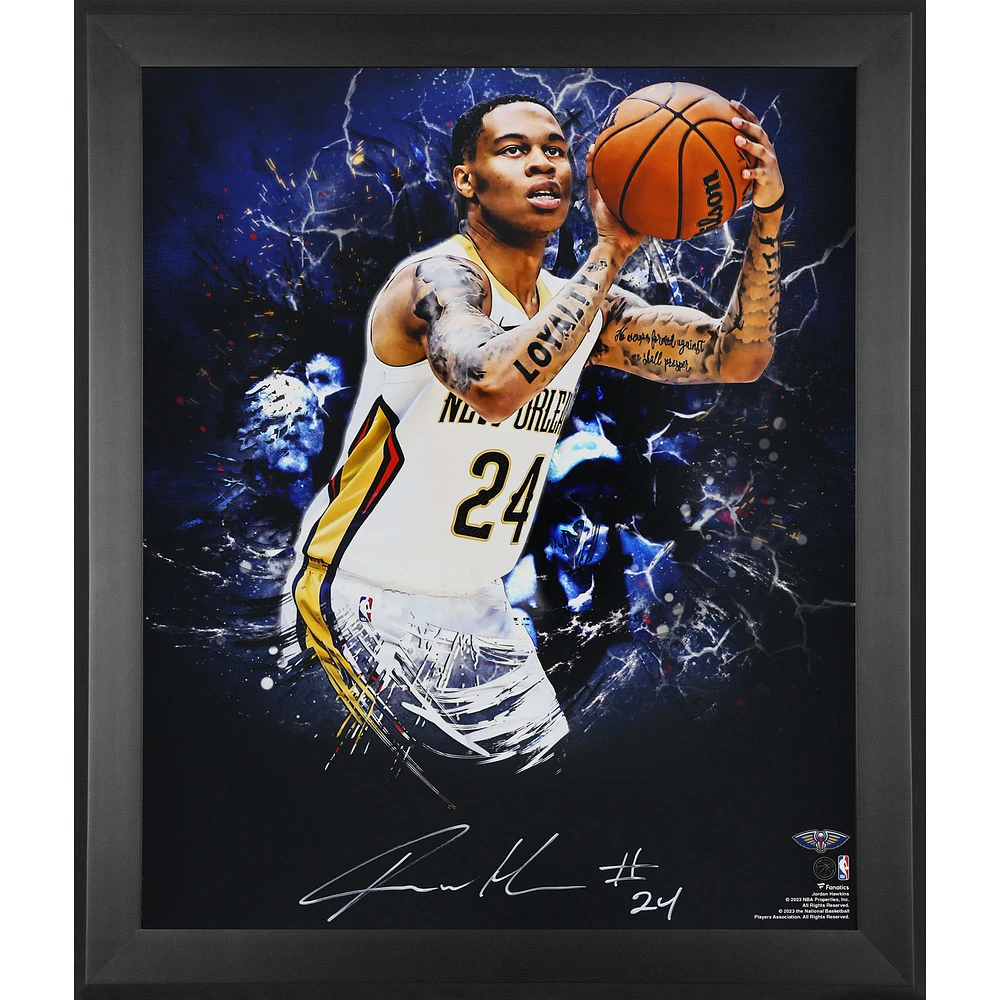 Jordan Hawkins New Orleans Pelicans Autographed Framed 20" x 24" In Focus Photograph