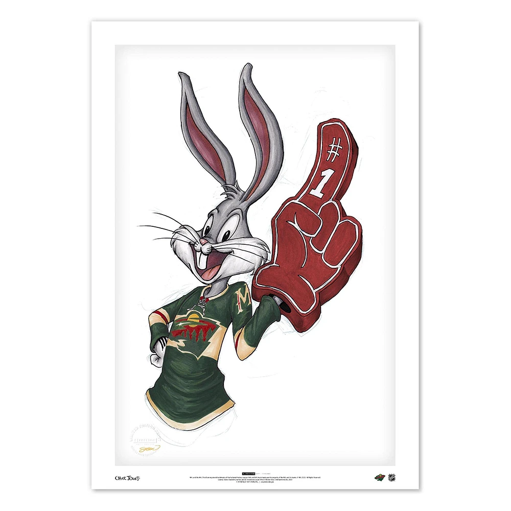 Bugs Bunny Minnesota Wild 24" x 36" Looney Tunes Limited Edition Fine Art Print