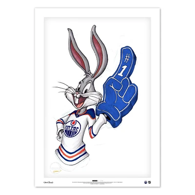 Bugs Bunny Edmonton Oilers 24" x 36" Looney Tunes Limited Edition Fine Art Print