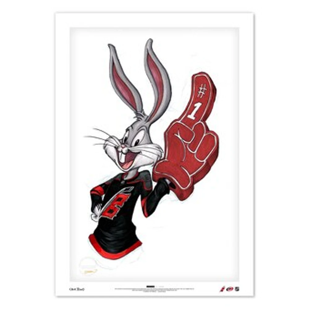 Bugs Bunny Carolina Hurricanes 24" x 36" Looney Tunes Limited Edition Fine Art Print