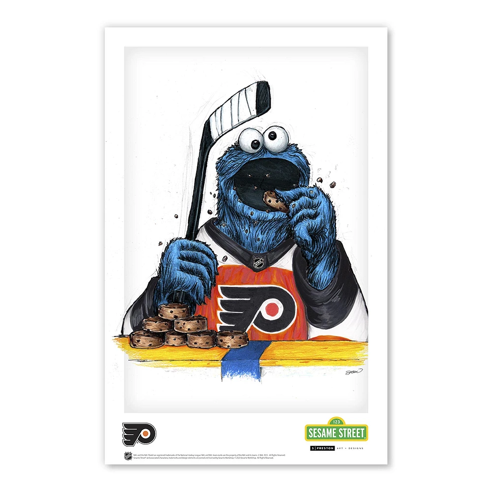 Cookie Monster Philadelphia Flyers 11" x 17" Sesame Street Poster Print